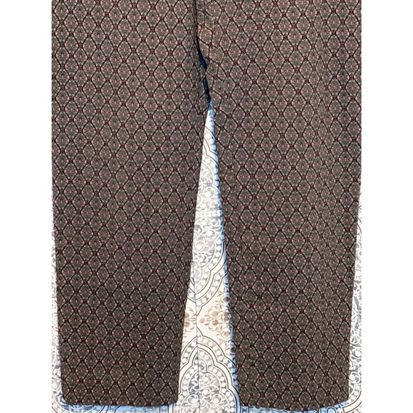 Allison Daley Petite 6P Women's Black & Pink Patterned Trousers - Picture 7 of 11